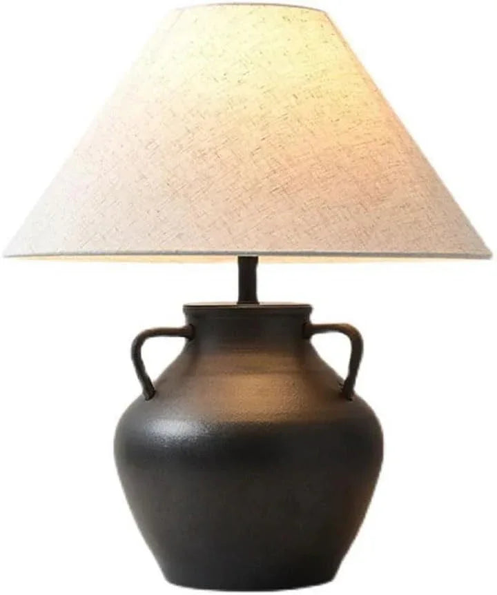 Audara-Japanese Creative Sample House Backdrop Desk Light New Chinese High-end Pottery Jar Desk Lamp Living Room Bedroom Bedside Table Lamp Restaurant B&B Rural Lighting Fixture