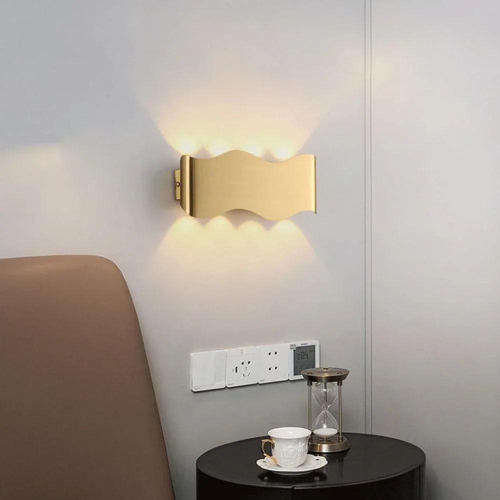 Audara-Creative Wave Art Wall Lamp Hotel Corridor Stairs Wall Lights Scandinavian Bedroom Bedside Sconces B&B Study Room Backdrop Mounted Lighting Fixture