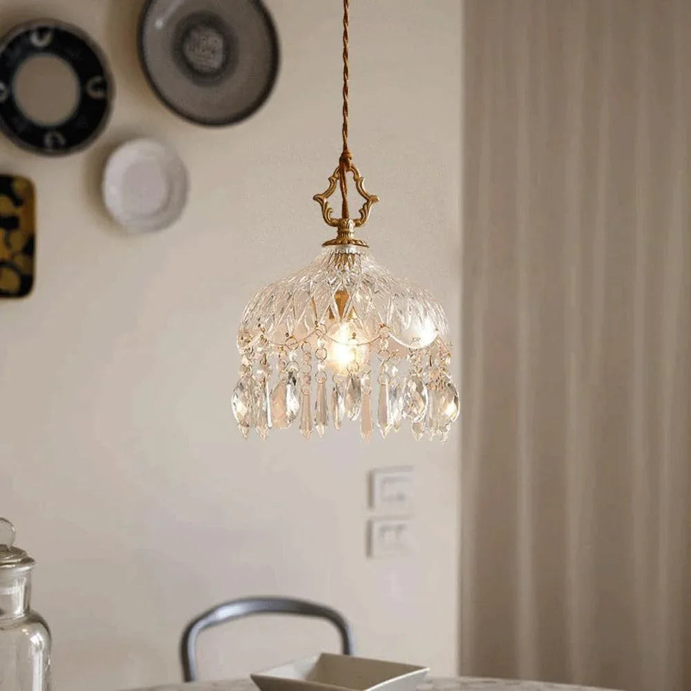 Audara-6-inch Crystal Chandeliers Can Be Installed in Various Spaces Such As Bedrooms, Hotels, and Kitchen Islands. Small Chandelier for Living Room in Minimalist European Style.