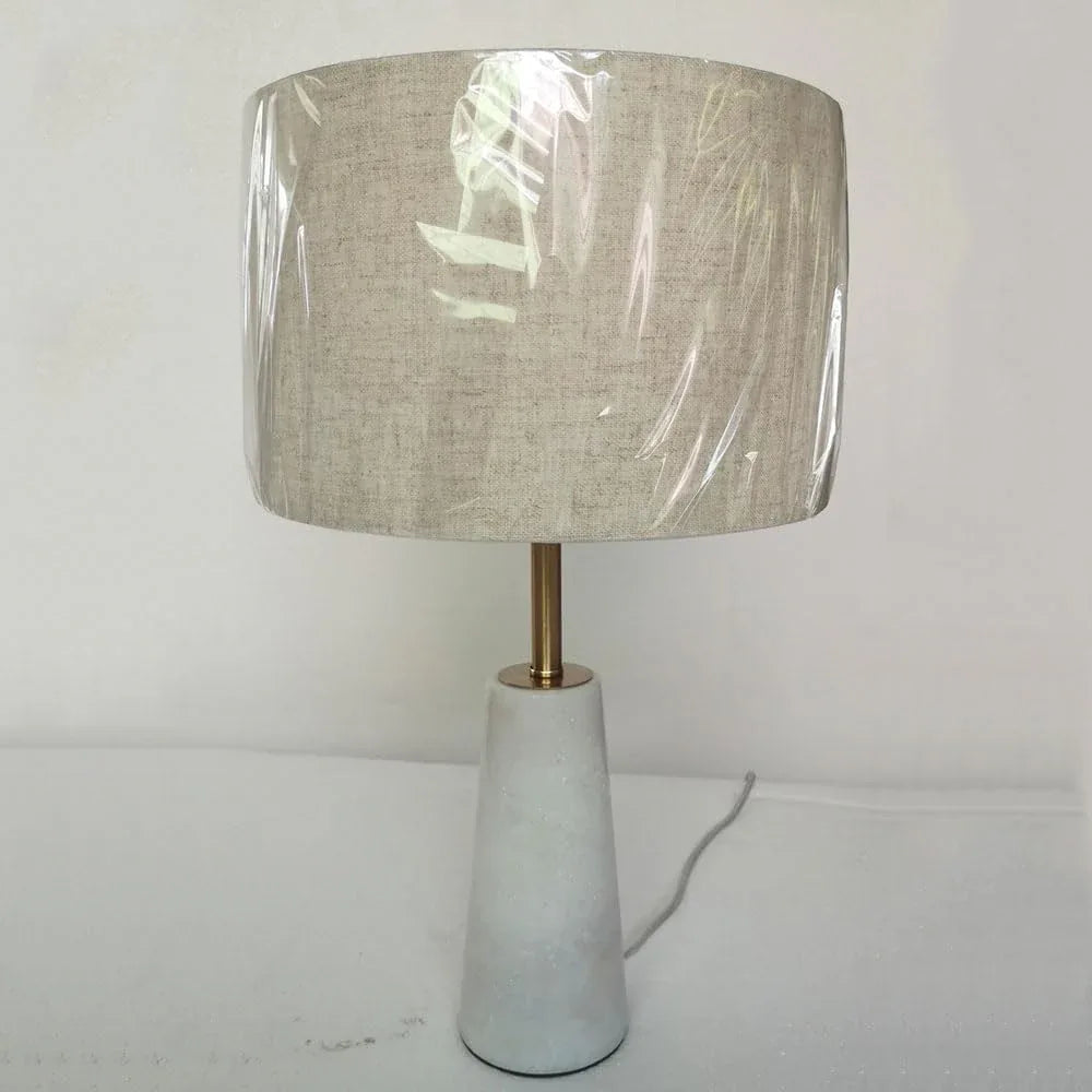 Audara-Scandinavian Luxury Living Room Bedroom Bedside Desk Light American Style Warmth Fabric Stone Desk Lamp Office Apartment Farmhouse B&B Table Lamp Model House Club Restaurant Lighting Fixture