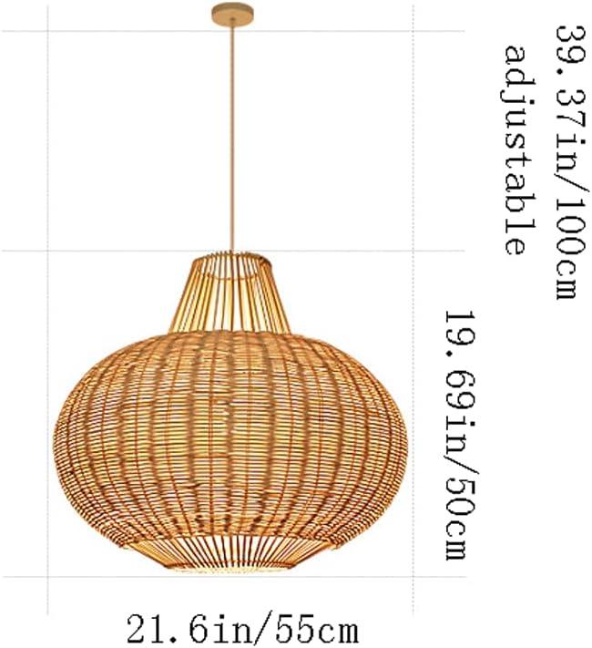 Audara-22in Woven Rattan Pendant Light Bohemian & Wabi-Sabi Style Multi-Functional Ceiling Light Fixture Suitable for Bedrooms, Hotels, Study Rooms, Dining Areas, Entryways, and More Retro Lamp