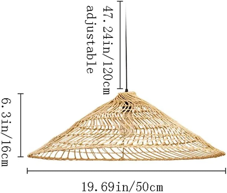 Audara-20-inch Woven Pendant Light Bohemian, Wabi-Sabi, and Multi-Style Ceiling Light Fixture Suitable for Bedrooms, Hotels, Study Rooms, Dining Areas, Entryways, and More Retro Lamp