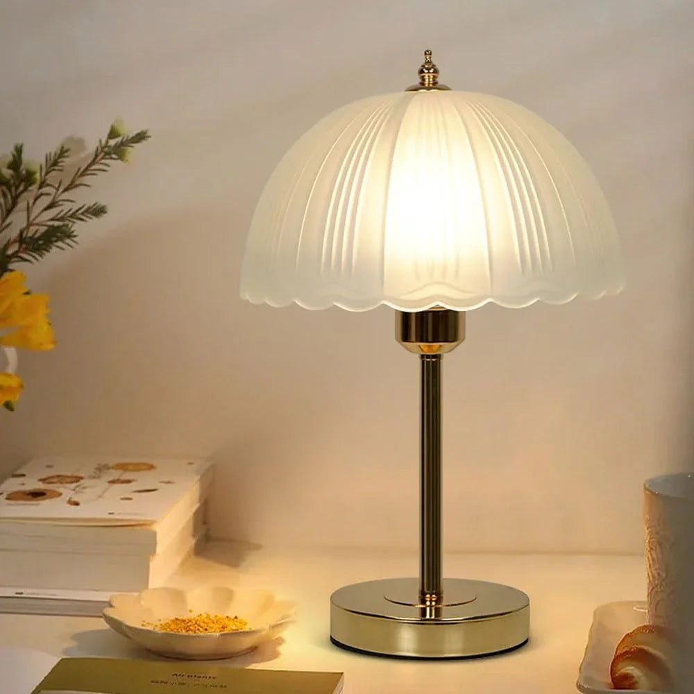 Audara-Luxury Superior Sense Bedroom Bedside Dormitory Desk Light Cozy Romantic Metal Glass Desk Lamp Restaurant Coffee Shop Hotel Front Desk Table Lamp Sample Room Backdrop Lighting Fixture