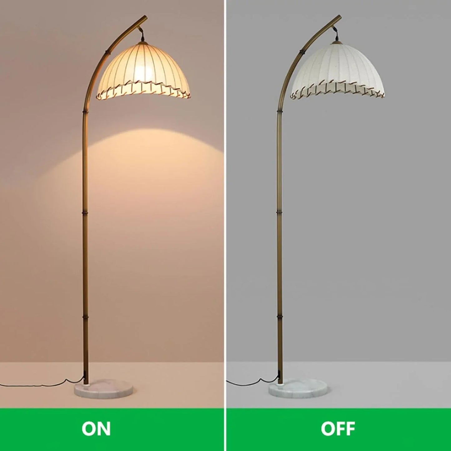 Audara-Vintage Nature B&B Farmhouse Rustic Floor Lamp H64” Handmade Fabric Metal Standing Lamp Remote Control Dimming E26 Single Light Source Living Room By Sofa Torchiere Bedroom Study Lighting Fixture