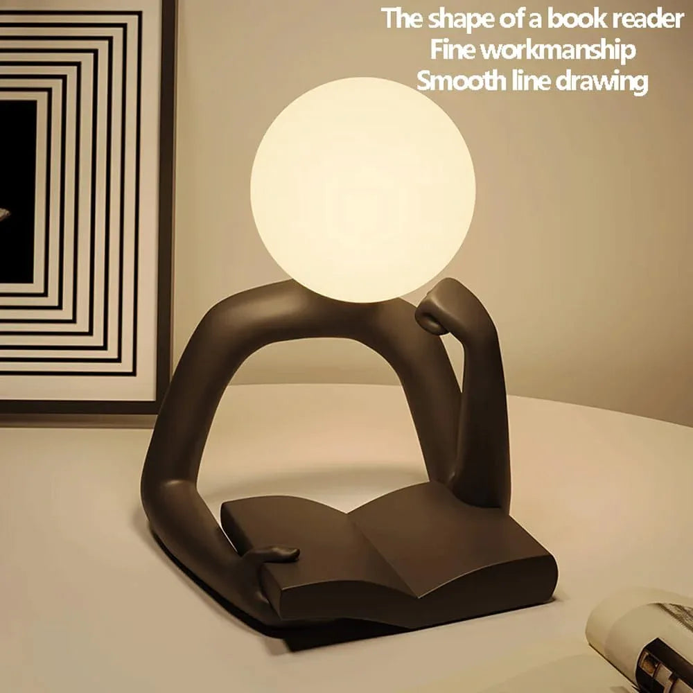 Audara-Modern Simple Reading Character Shape Study Room Bedroom Desk Light Creative Warm Office Villa Decoration Desk Lamp Model Room Hotel Front Desk Table Lamp Cafe Club Lighting Fixture