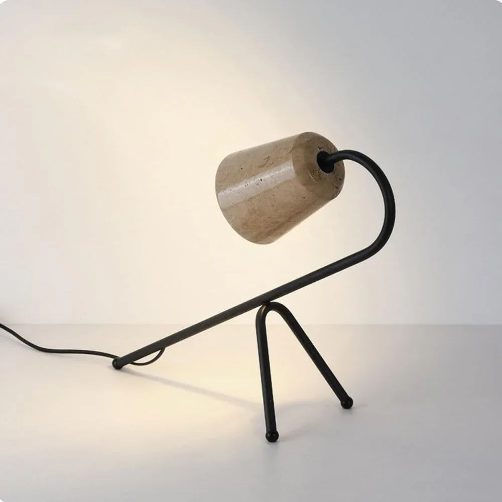 Audara-Wabi-sabi Style Geometric Travertine Desk Light Minimalist Art Showroom Living Room Villa Decorative Desk Lamp Study Room Office Model House Table Lamp Hotel Cafe Restaurant Lighting Fixture