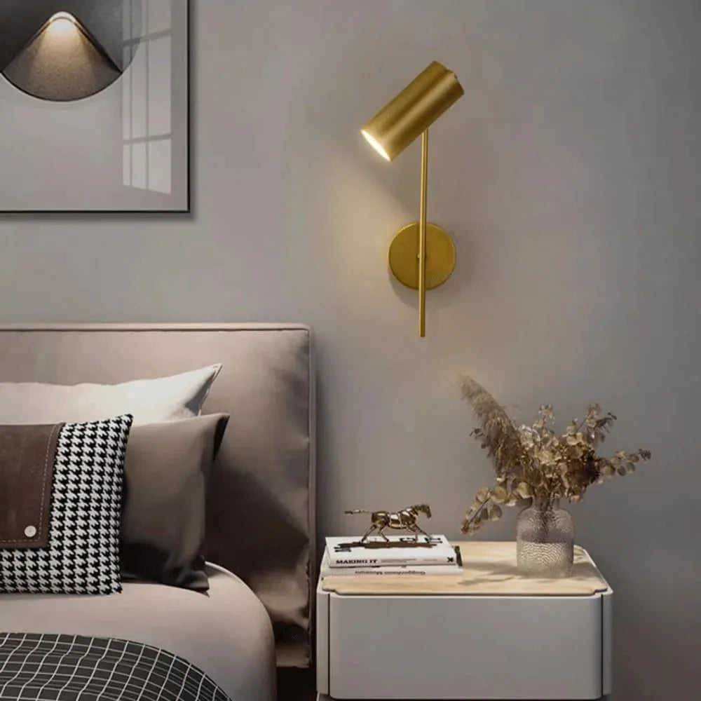 Audara-Rotatable Bedroom Bedside Wall Lamp Scandinavian Living Room Wall Lights Light Luxury Creative Staircase Sconces Aisle Corridor Metal Mounted Lighting Fixture