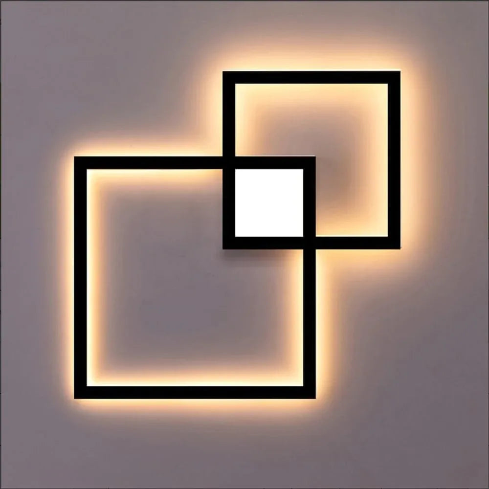 Audara-Simple Stairs Combination Ambience Wall Lamp Corridor Living Room Square Box Wall Lights Crossing Stairs Decorative Sconces Simple Creative LED Mounted Lighting Fixture