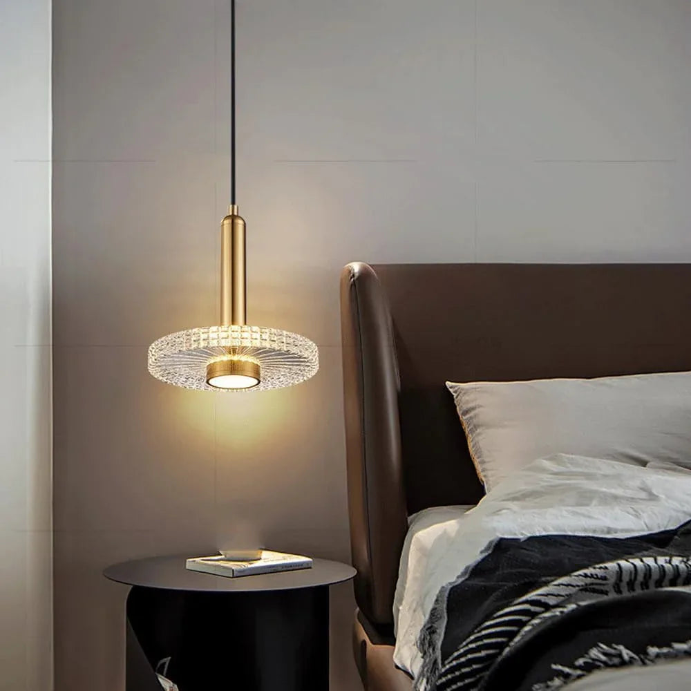 Audara-6.69-inch Crystal Pendant Light, European Modern Minimalist Style, Suitable for Installation in Various Spaces Such As Bedrooms, Hotels, Restaurant Entryways, Cafes, and Kitchen Islands.