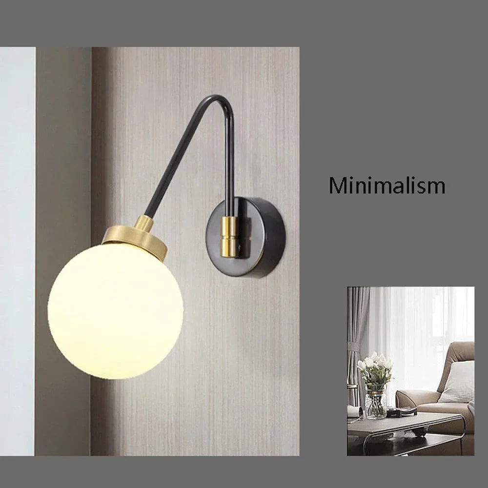 Audara-Scandinavian Simple Wall Lamp Living Room Study Bedroom Wall Lights Rotating Cafe Glass Sconces Aisle Corridor Ambience Mounted Lighting Fixture