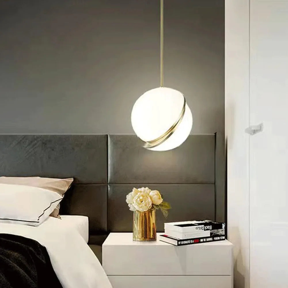 Audara-8-inch Glass Pendant Lights: Simple and Creative Design, Easily Complements Various Decor Styles. Can Be Installed in Bedrooms, Living Rooms, Dining Rooms, Kitchen Islands, Etc.