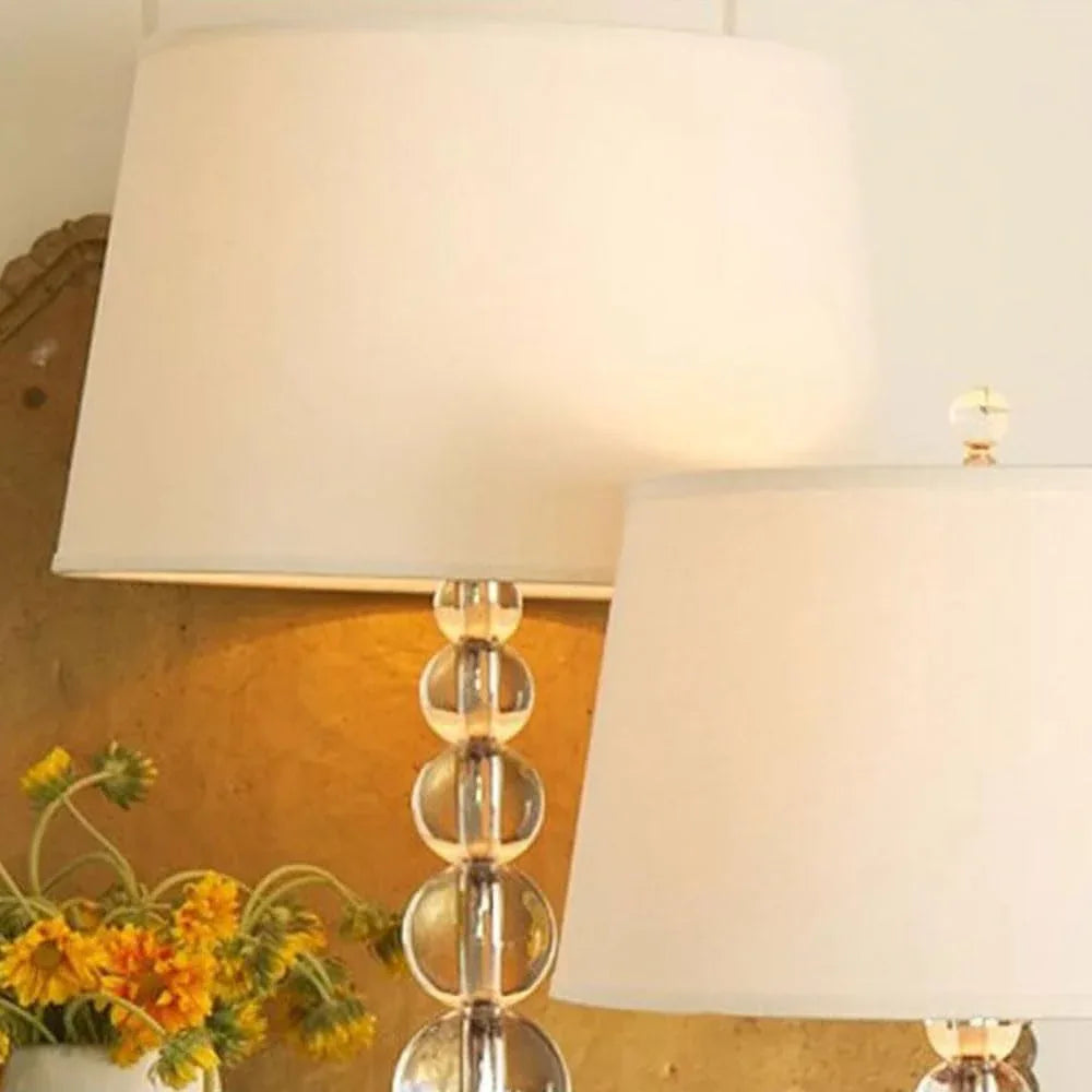 Audara-American Luxury Bedroom Bedside Desk Light Scandinavian Simple Fabric Crystal Desk Lamp Office Study Room Living Room Table Lamp Coffee Shop Hotel Guest Room Restaurant Lighting Fixture