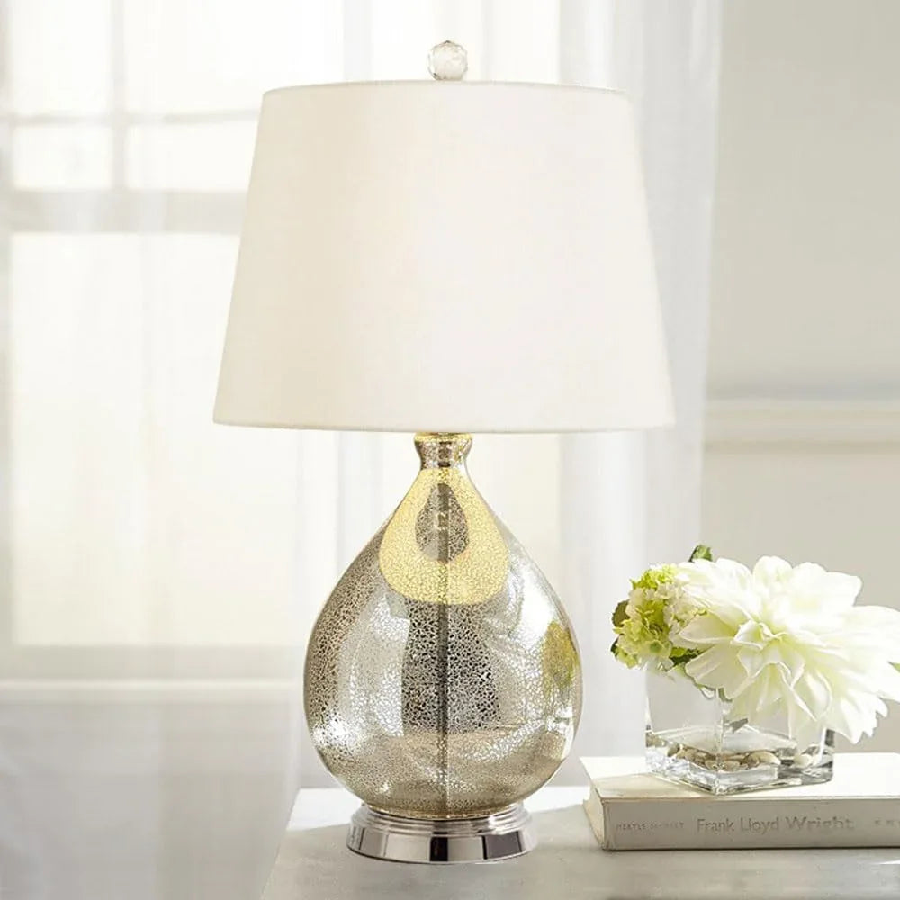 Audara-American Style Personalized Hotel Model Room Wall Cabinet Desk Light Scandinavian Simple Glass Fabric Desk Lamp Bedroom Bedside Study Table Lamp Dining Room Cafe Villa Lighting Fixture
