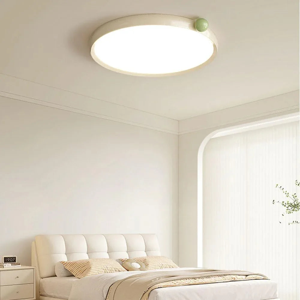 Audara-Cream Wind LED Ceiling Light Modern Simple Living Room Bedroom Ceiling Lampled Ultra-Thin Seamless Cozy Dining Room Study Room Ceiling Fixtures High Brightness Eye Protection Lighting Fixture