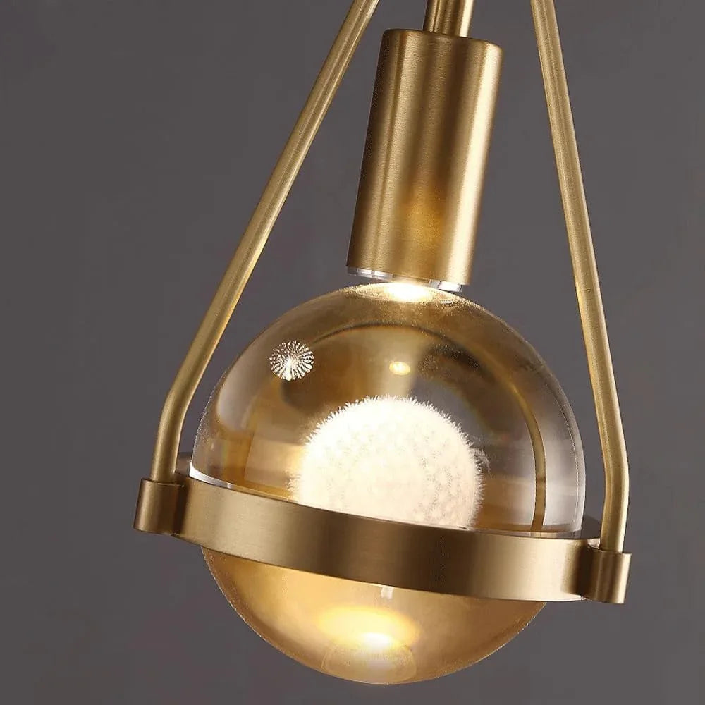 Audara-Creative Crystal Pendant Light, 5-inch Diameter, Small Hanging Decorative Light Fixture, Modern Minimalist and Bohemian Style, Suitable for Bedrooms, Hotels, Kitchens, Islands, Entryways, Etc.