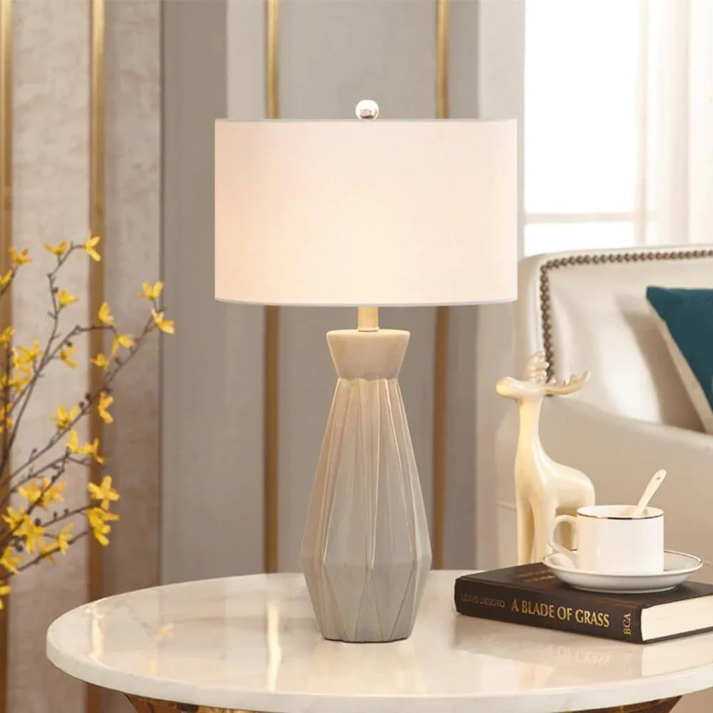 Audara-Scandinavian Luxury Fabric Cement Desk Light American Creative Sample Room Living Room Desk Lamp Apartment Hotel Room Office Table Lamp Bedroom Bedside Read Lighting Fixture