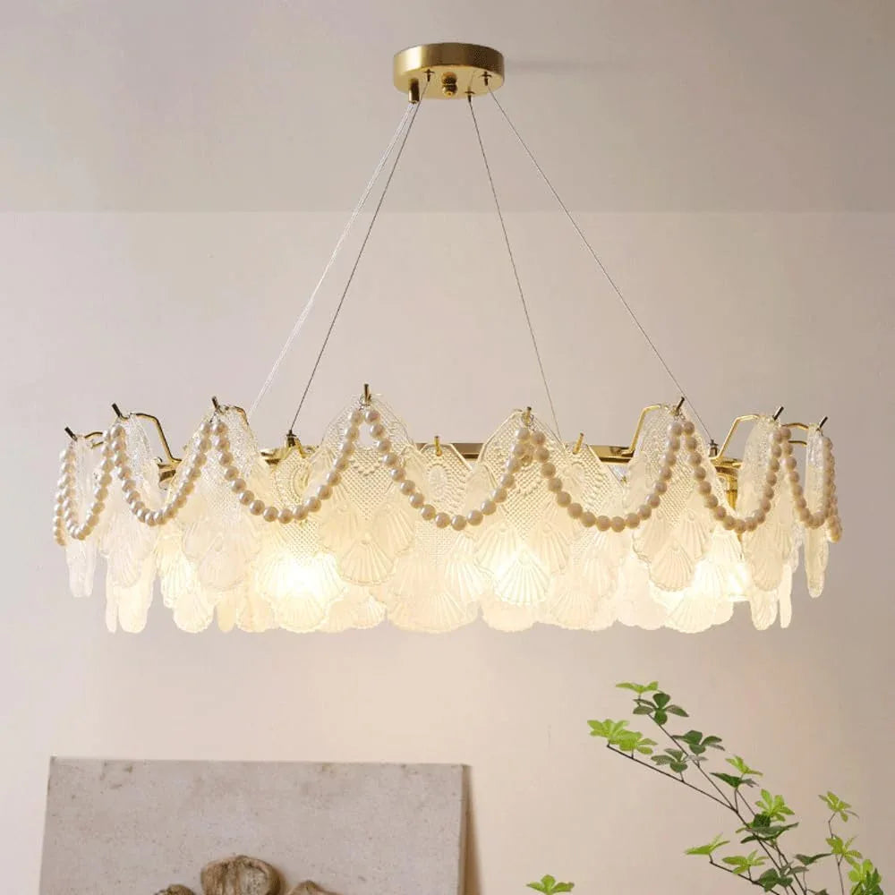 Audara-32-inch Crystal Chandeliers Can Be Installed in Various Spaces Such As Bedrooms, Hotels, and Kitchen Islands. Glass Chandelier for Living Room in Minimalist European Style.
