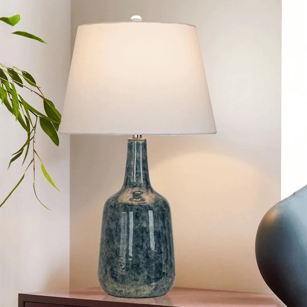 Audara-Luxury Bedroom Bedside Reading Desk Light High-end Study Office Model Room Desk Lamp Classic Elegant White Fabric Ceramic Table Lamp Restaurant B&B Coffee Shop Hotel Front Desk Lighting Fixture