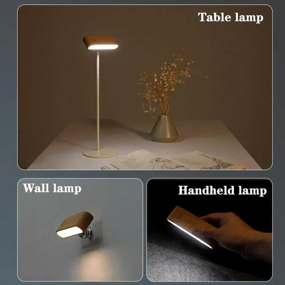 Audara-Minimalist Magnetic Adjustable Angle Solid Wood Desk Light Creative Rechargeable Handheld Small Wall Lamp Desk Lamp Dorm Room Dorm Room Bedroom Bed Small Table Lamp Restaurant Lighting Fixture