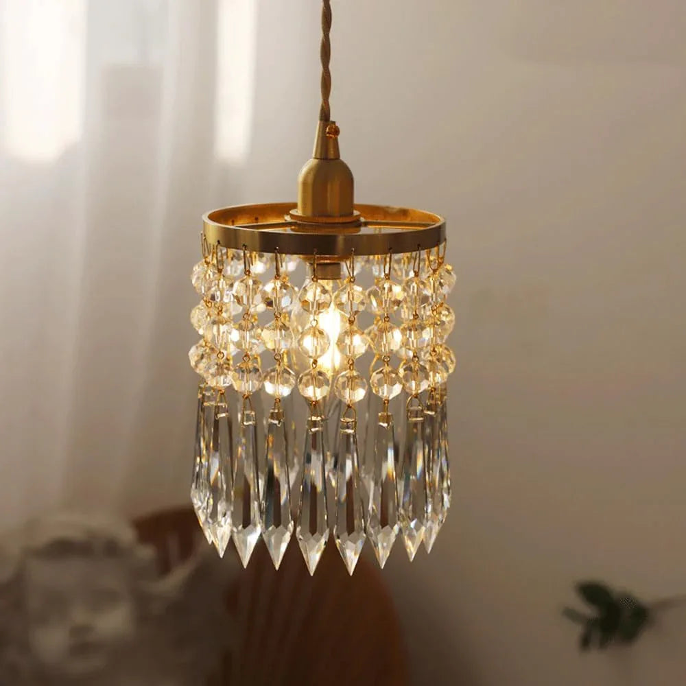 Audara-5-inch Crystal Chandeliers Can Be Installed in Various Spaces Such As Bedrooms, Hotels, and Kitchen Islands. Small Chandelier for Living Room in Minimalist European Style.
