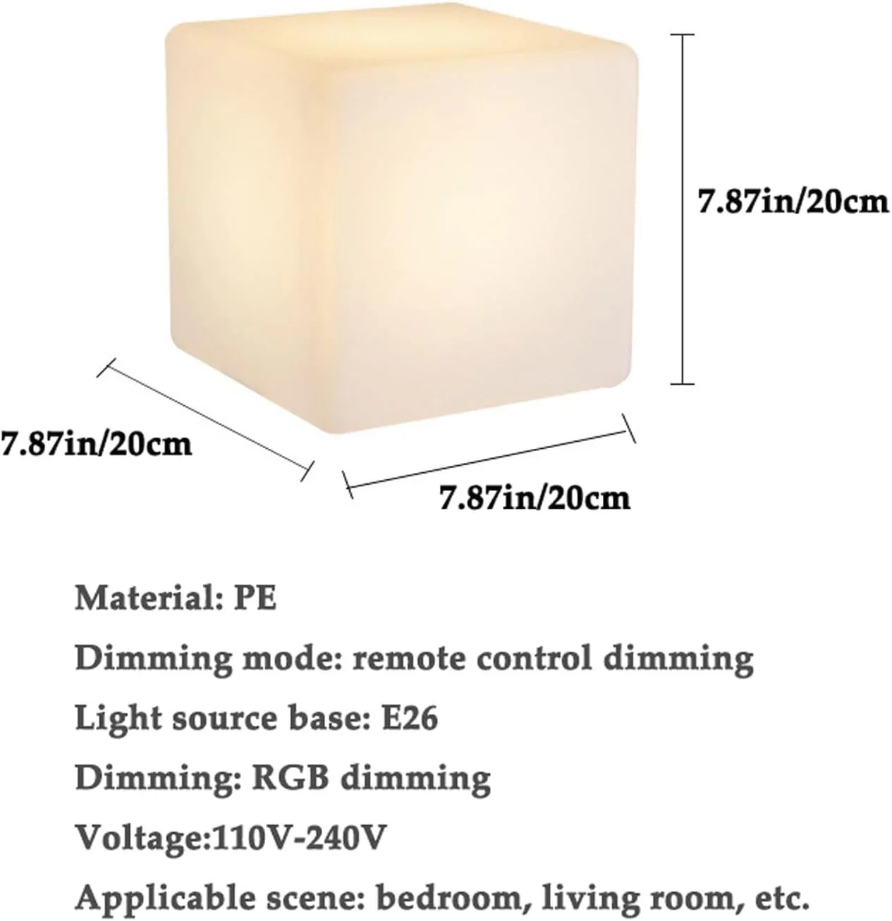 Audara-Creative Ambiance Rectangle Indoor Outdoor Floor Lamp White RGB Remote Dimming Study Office Standing Lamp Bedroom Living Room Balcony Torchiere Villa Restaurant Decoration Lighting Fixture