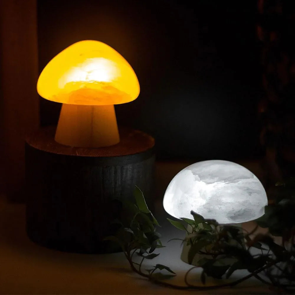 Audara-Creative Warm Bedroom Bedside Children's Room Desk Light Cute Ambiance Rechargeable Touch Switch Mushroom Stone Desk Lamp Dormitory Dining Room Decoration Table Lamp Villa Lighting Fixture