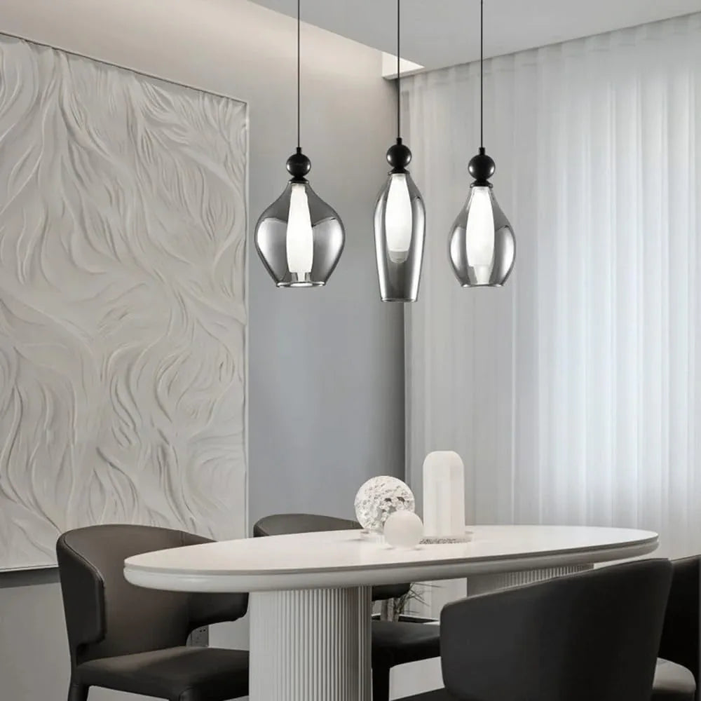 Audara-Small Glass Pendant Lights for Bedrooms, Featuring A Minimalist Modern Style That Cleverly Blends Bohemian and Wabi-sabi Aesthetics. Suitable for Dining Rooms, Living Rooms, Entryways, Etc