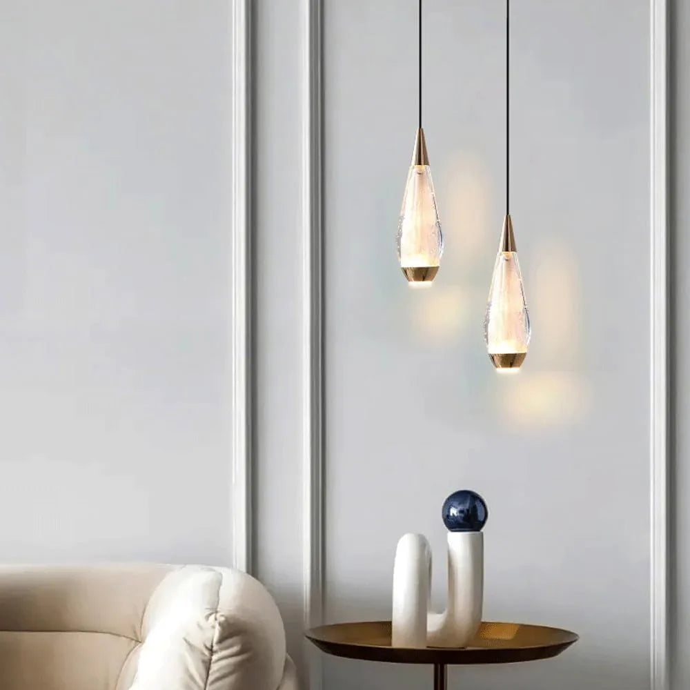 Audara-Crystal Pendant Light, 3-inch Cone Pendant Lamp, Suitable for Various Settings Such As Bedrooms, Hotels, Studies, Restaurants, Cafes, Kitchen Islands, and Entryways.