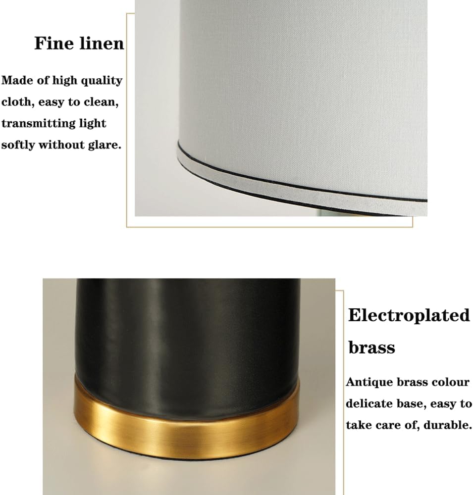 Audara-American Vintage Cloth Ceramic Desk Light New Chinese Counter Bedroom Study Desk Lamp Shopping Mall Front Desk Cafe Restaurant Lighting Fixture Living Room Apartment Next to Sofa Table Lamp