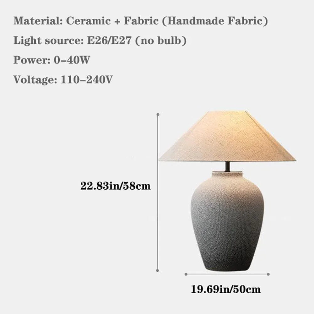 Audara-Chinese Vintage Farmhouse Rural Desk Light Light Luxury Elegant Pottery Jar Desk Lamp Hotel Front Desk Coffee Shop Restaurant Table Lamp Mall Villa Mall Front Desk Lighting Fixture