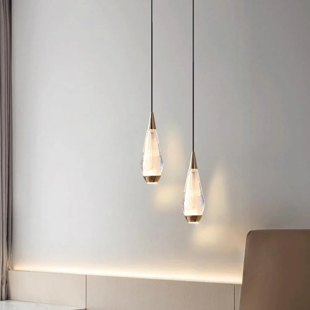 Audara-Crystal Pendant Light, 3-inch Cone Pendant Lamp, Suitable for Various Settings Such As Bedrooms, Hotels, Studies, Restaurants, Cafes, Kitchen Islands, and Entryways.