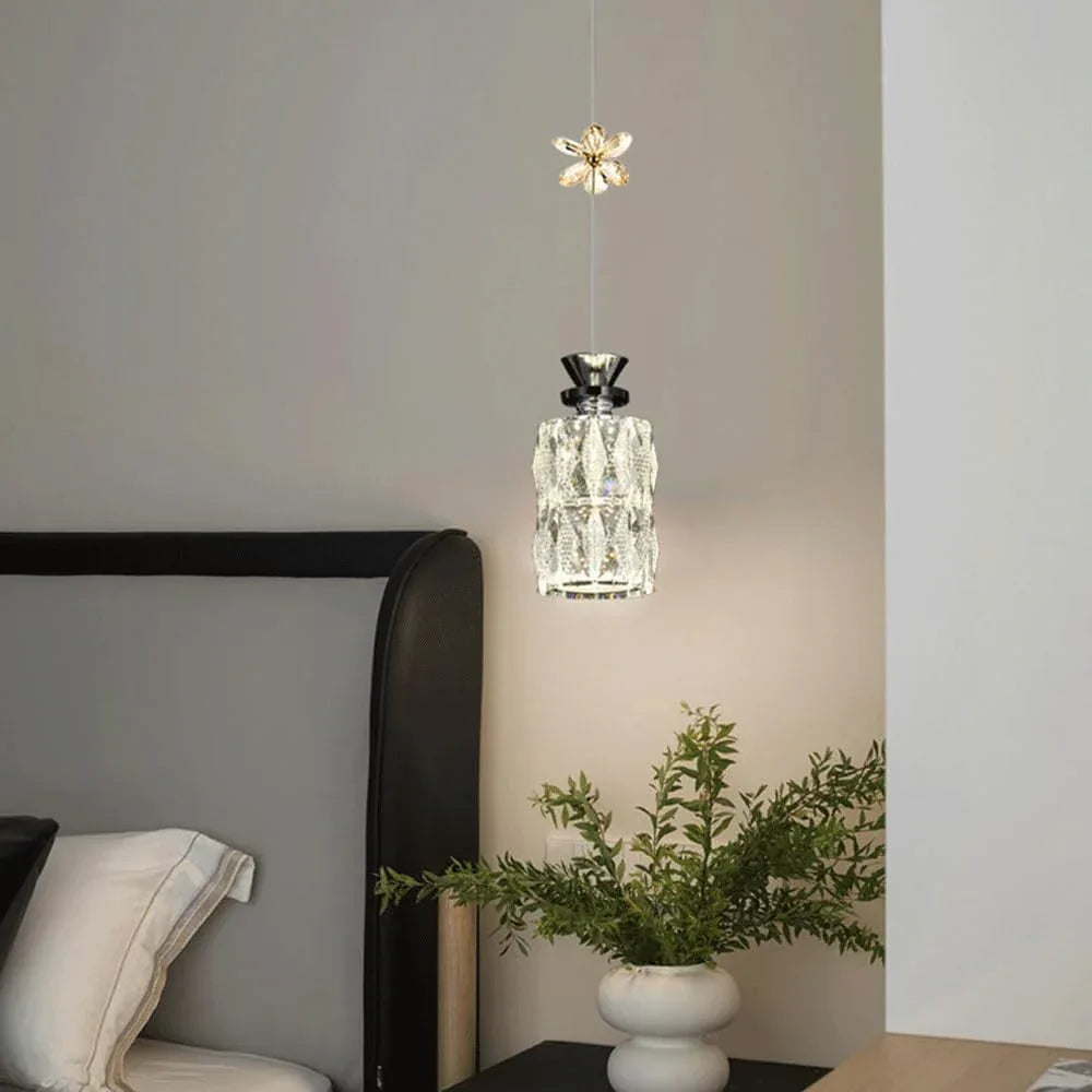 Audara-Crystal Pendant Light, 4-inch, Creative Decorative Lamp. Suitable for Modern, Minimalist, Bohemian, and European Styles. Ideal for Bedrooms, Hotel Rooms, Kitchens, Islands, Entryways, Etc.