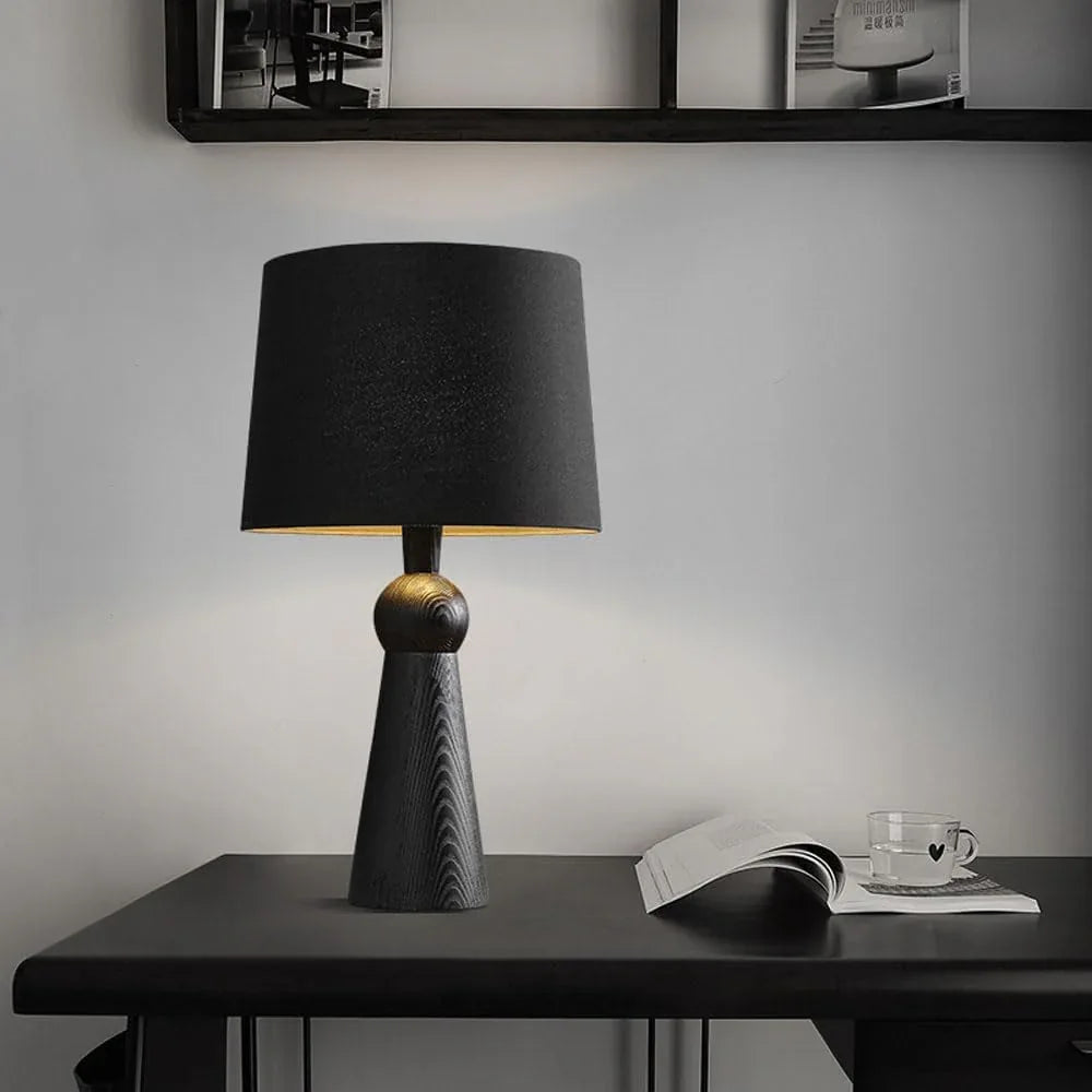 Audara-Warm Creative Bedroom Bedside Living Room Desk Light Simple Romantic Fabric Wooden Desk Lamp Office Apartment Dormitory Table Lamp Restaurant Coffee Shop Sample Room Lighting Fixture
