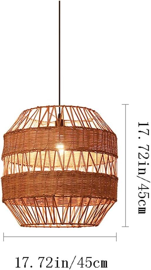 Audara-18in Woven Rattan Pendant Light Bohemian & Wabi-Sabi Style Multi-Functional Ceiling Light Fixture Suitable for Bedrooms, Hotels, Study Rooms, Dining Areas, Entryways & More Retro Lamp