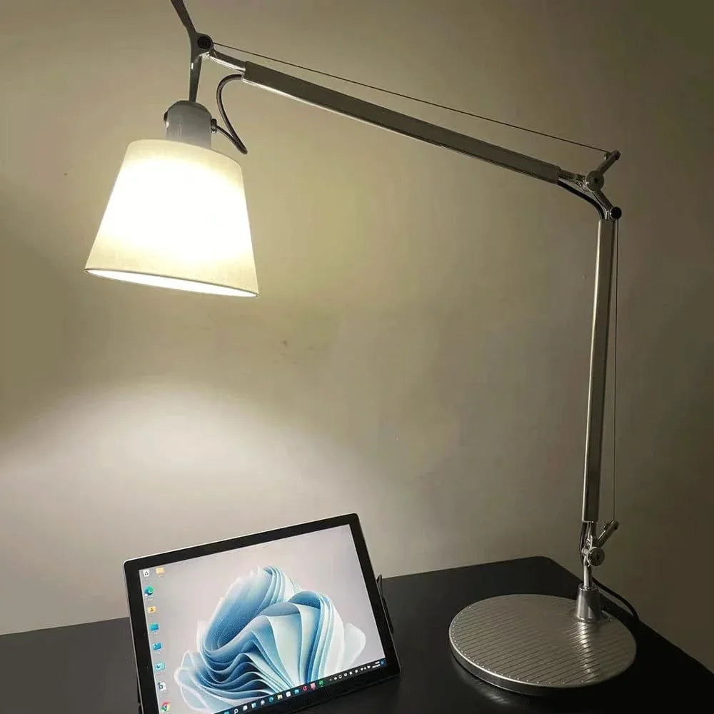 Audara-Modern Creative Foldable Study Room Desk Light Adjustable Angle Portable Hardware Fabric Desk Lamp Suitable for Hotel Guest Room Table Lamp Operating Table Nongjiale Tea House Lighting Fixture