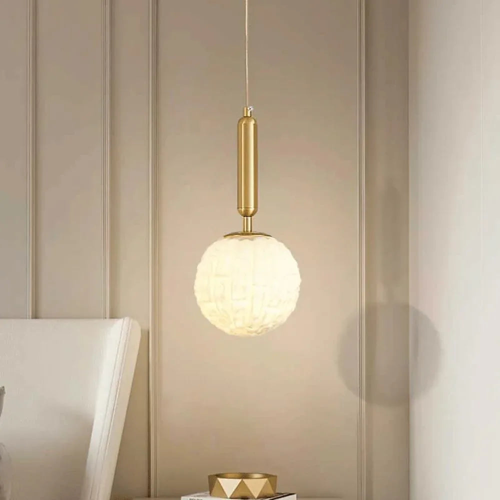 Audara-5-inch Diameter Crystal Pendant Light, Spherical Decorative Lamp, Bohemian Style, European Minimalist Style, Suitable for Bedrooms, Hotels, Entryways, Kitchen Islands, and Other Scenarios.
