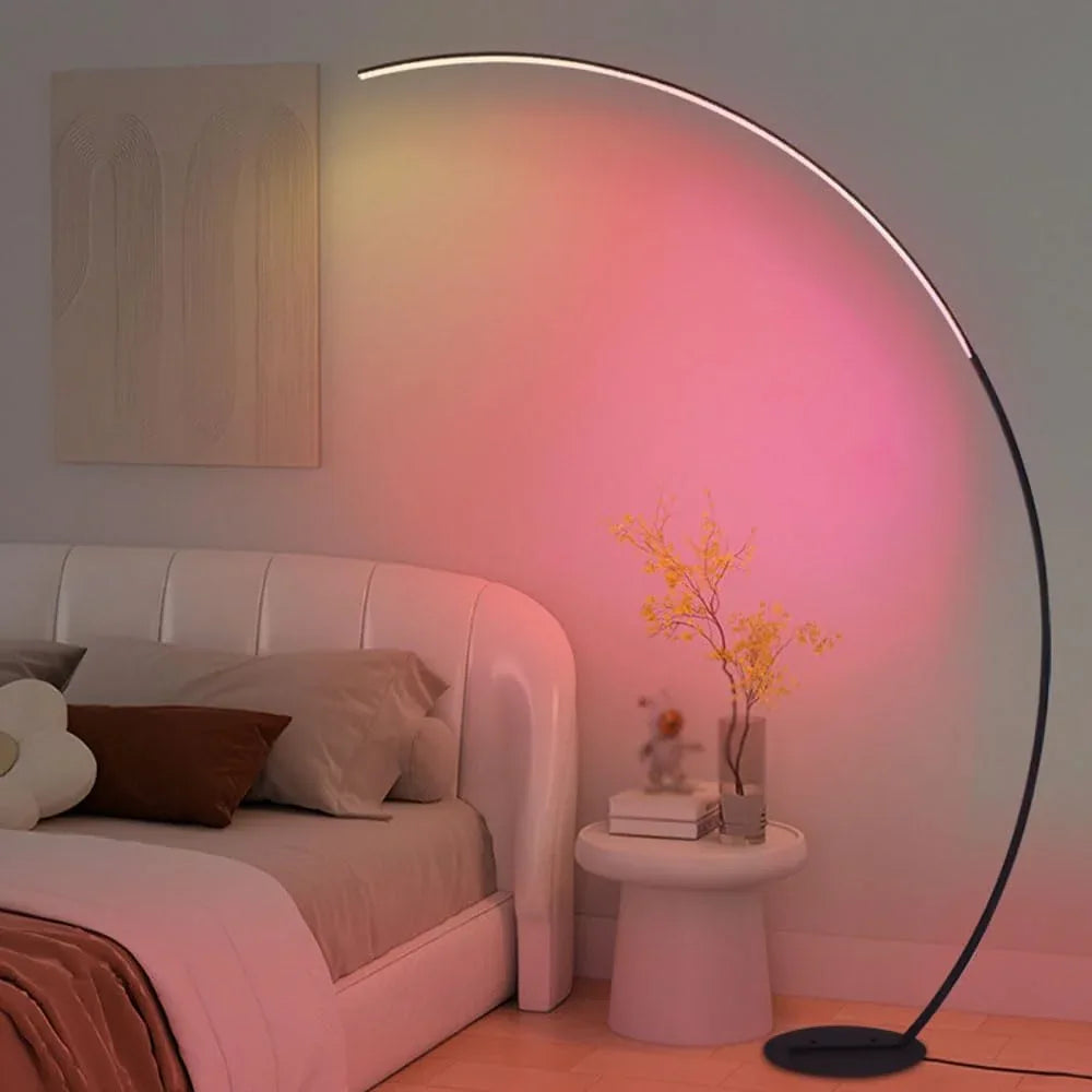Audara-Remote Control Dimmer Multicolour Ambience LED Floor Lamp Sofa Foot Bedroom Bed Standing Lamp Villa Restaurant Gaming Room Decoration Lighting Fixture