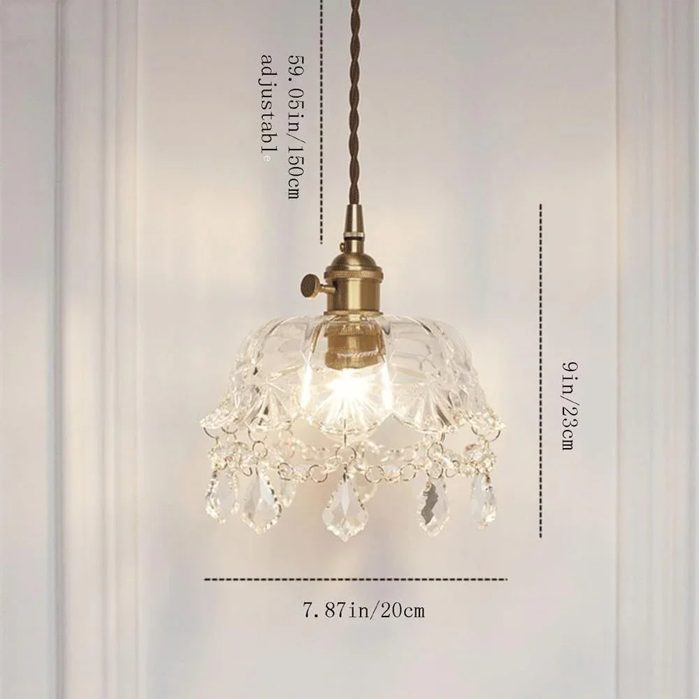 Audara-8-inch Crystal Chandeliers Can Be Installed in Various Spaces Such As Bedrooms, Hotels, and Kitchen Islands. Small Chandelier for Living Room in Minimalist European Style.