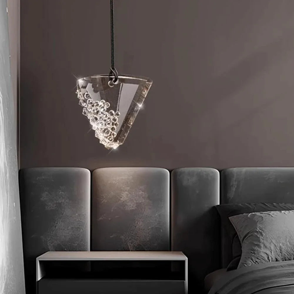 Audara-This 6-inch Crystal Pendant Light Features A Modern, Minimalist European Style and is Suitable for Various Spaces Including Bedrooms, Hotels, Restaurant Entryways, Cafes, and Kitchen Islands.