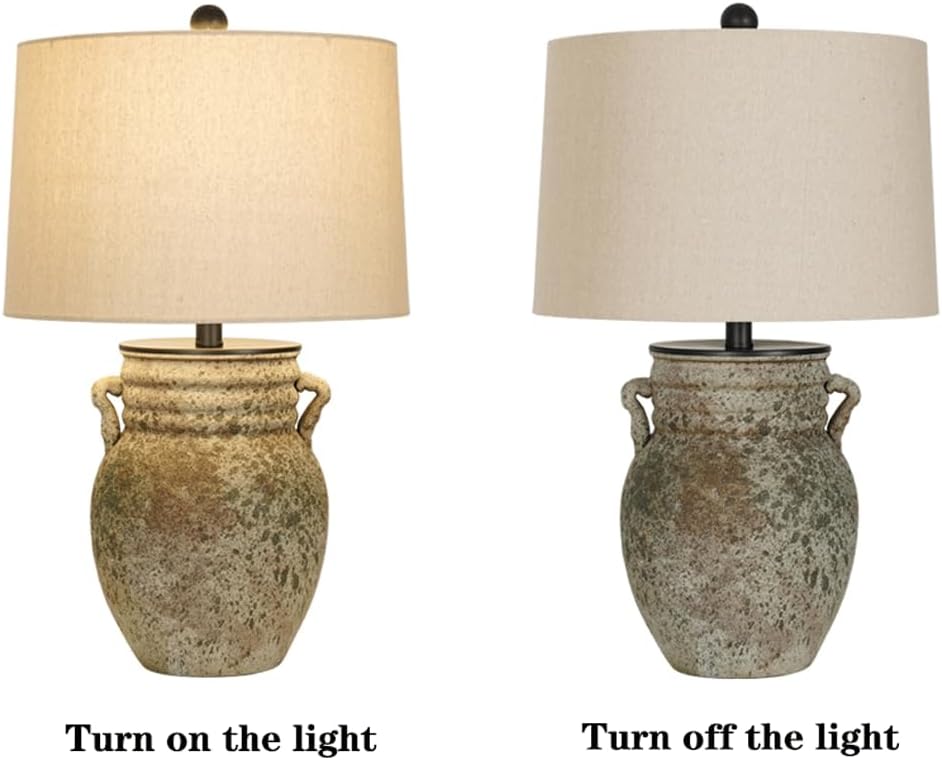 Audara-High-end Wabi-sabi Style Living Room Bedroom Bedside Desk Light Vintage Study Room Counter Reading Desk Lamp New Chinese Natural Colour Fabric Pottery Table Lamp Cafe B&B Villa Lighting Fixture