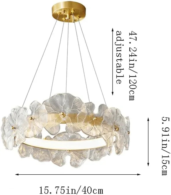 Audara-16-inch Crystal Chandeliers With 3-color LED Strips European Modern-style Chandeliers For Living Rooms Suitable For Bedrooms, Studies, Hotels, Kitchens, And Island Ceiling Lights Glass Chandeli