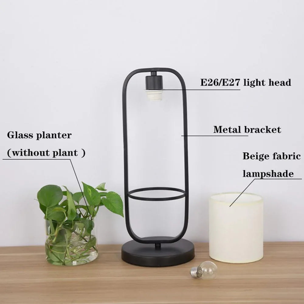 Audara-Creative Personalized Bedroom Living Room Desk Light Warm Metal Glass Desk Lamp Study Office Club Table Lamp Restaurant Coffee Shop Farmhouse Villa Lighting Fixture