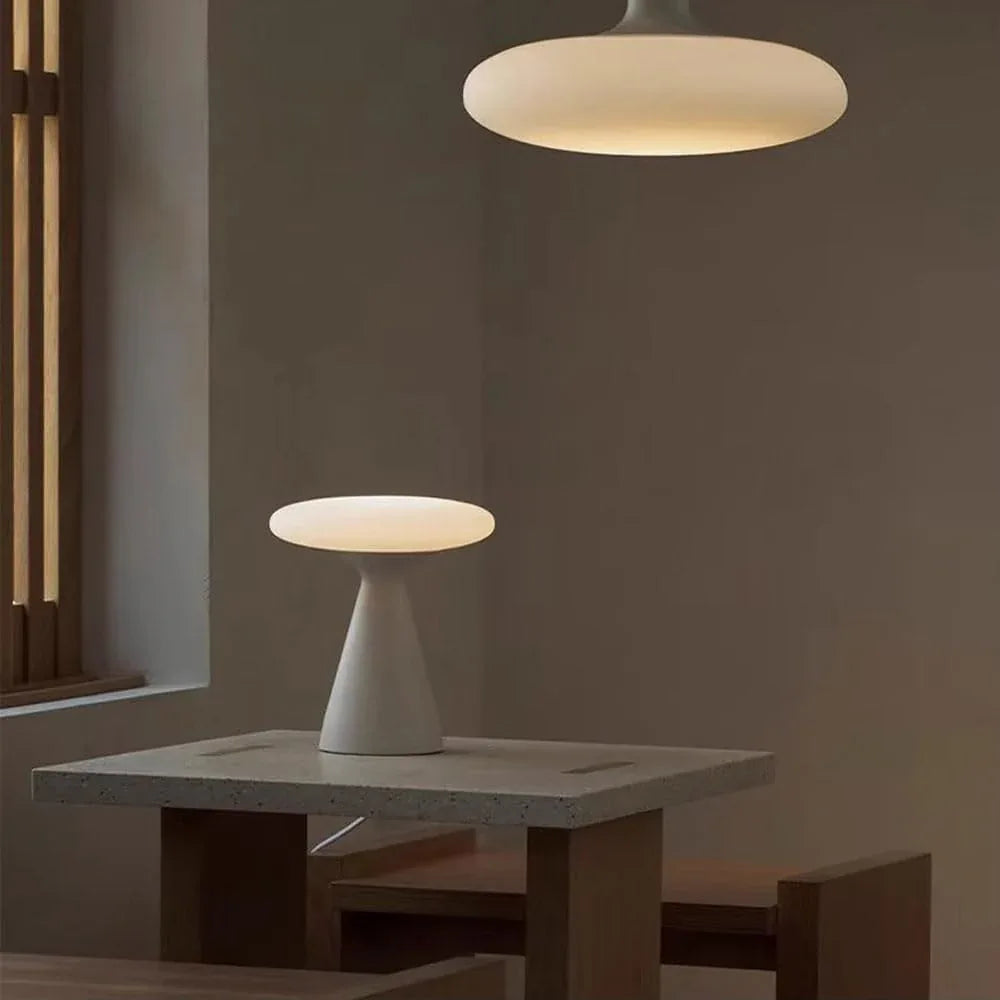 Audara-Retro Study Office Desk Light Creative Light Luxury Mushroom Shape Touch Dimming Rechargeable LED Stainless Steel Desk Lamp Portable Camping Ambience Table Lamp Bedroom Bedside Lighting Fixture
