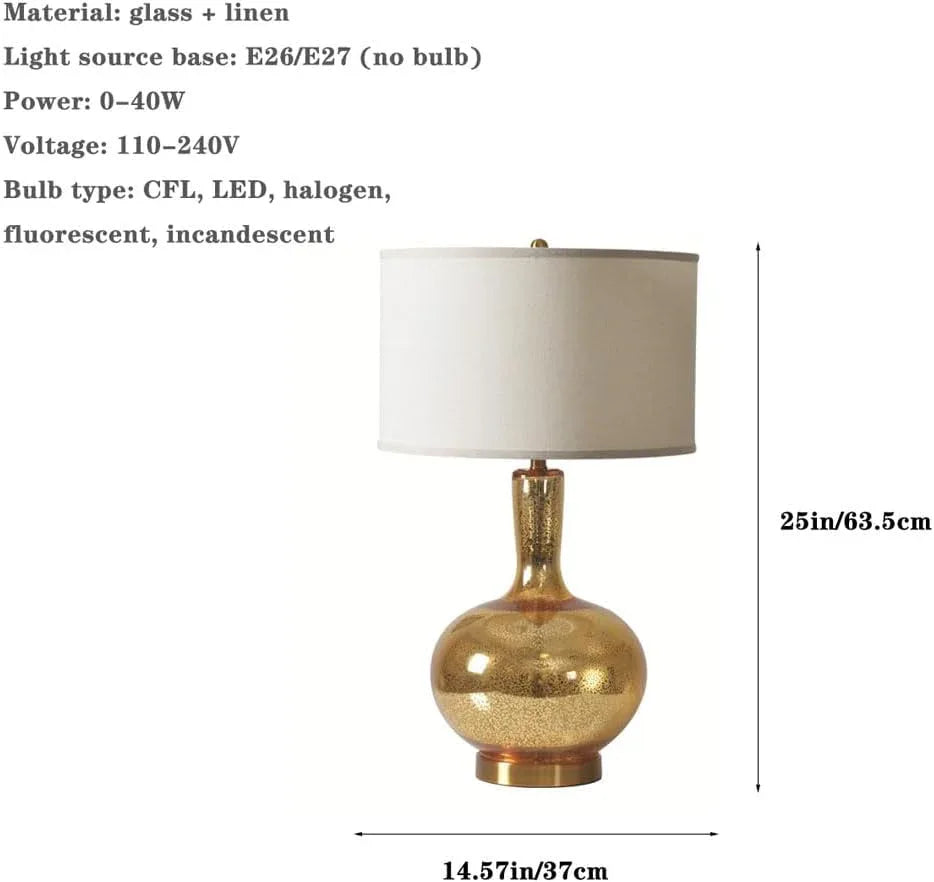 Audara-Modern Light Luxury Study Room Bedroom Bedside Desk Light Personalized Warm Fabric Glass Desk Lamp Living Room Couch Side Office Table Lamp Restaurant Hotel Farmhouse B&B Country Lighting Fixture