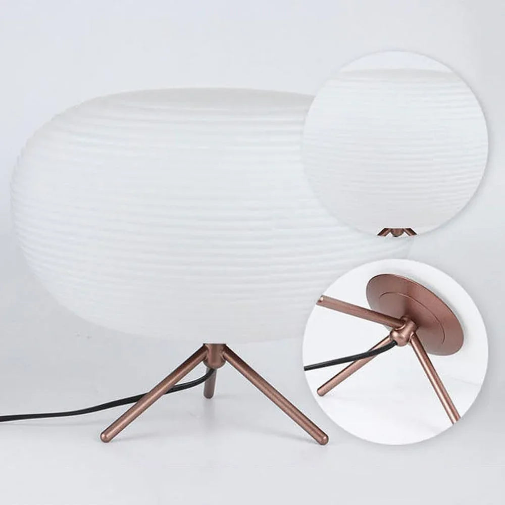 Audara-Scandinavian Simple White Glass Desk Light Creative Art Showroom Model House Desk Lamp Backdrop Living Room Bedroom Table Lamp Office Villa Mall Decoration Lighting Fixture
