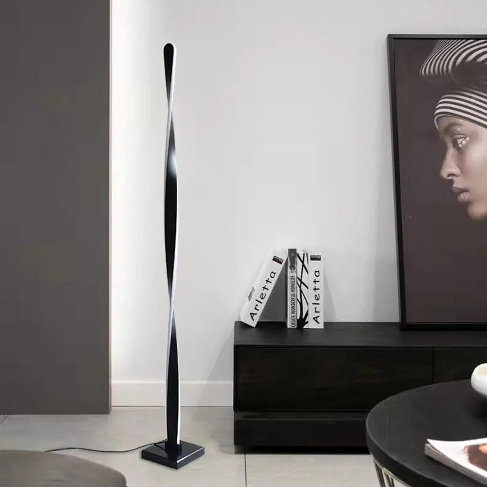 Audara-Modern Simple LED Floor Lamp Scandinavian Light Luxury Marble Aluminium Standing Lamp Remote Control Continuous Dimming Black/White Bedroom Living Room Study Office Lighting Fixture