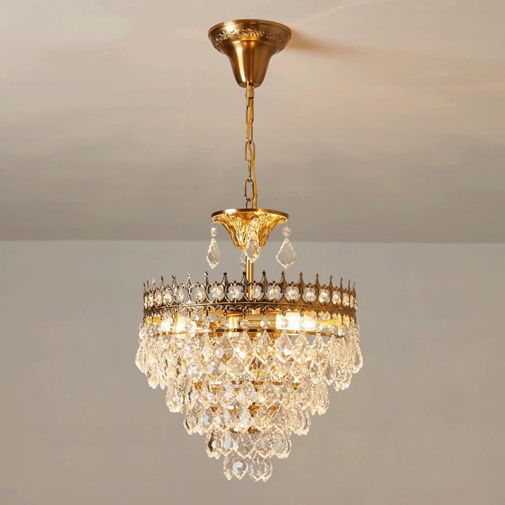 Audara-20-inch Crystal Chandelier European Modern-Style Chandeliers for Living Rooms Suitable for Bedrooms, Studies, Hotels, Kitchens, Island Ceiling Lights for Dining Rooms