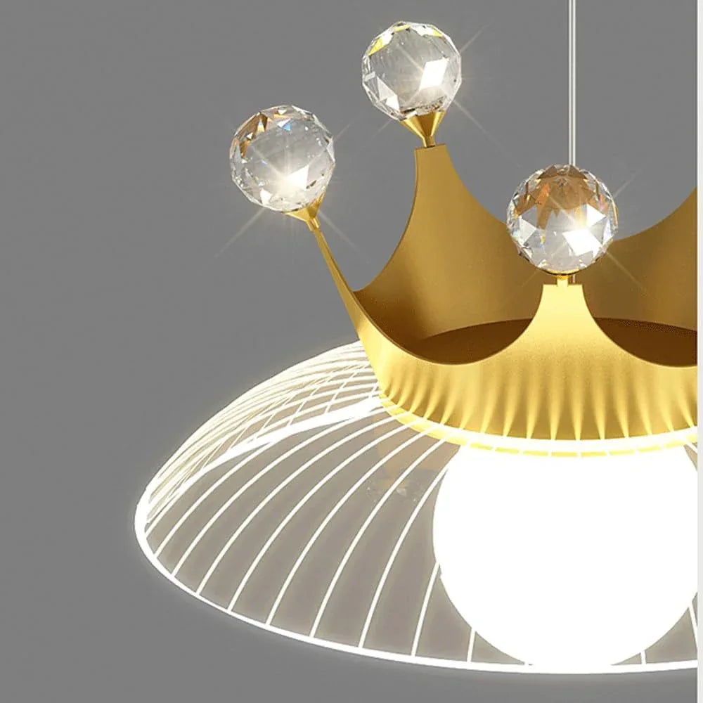 Audara-Crystal Pendant Light, 10-inch Crown Shape, Bohemian Style, Minimalist Design, Multi-Style Lighting Fixture Suitable for Living Room, Cafe, Dining Room, Kitchen Island, Entryway