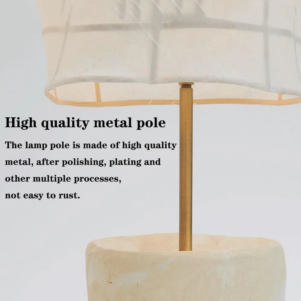 Audara-Wabi-sabi Style Retro Bedroom Bedside Desk Light Fashion Artificial Silk Resin Desk Lamp Living Room Sofa Side Office Decorative Table Lamp Sample Room Backdrop Cafe Lighting Fixture