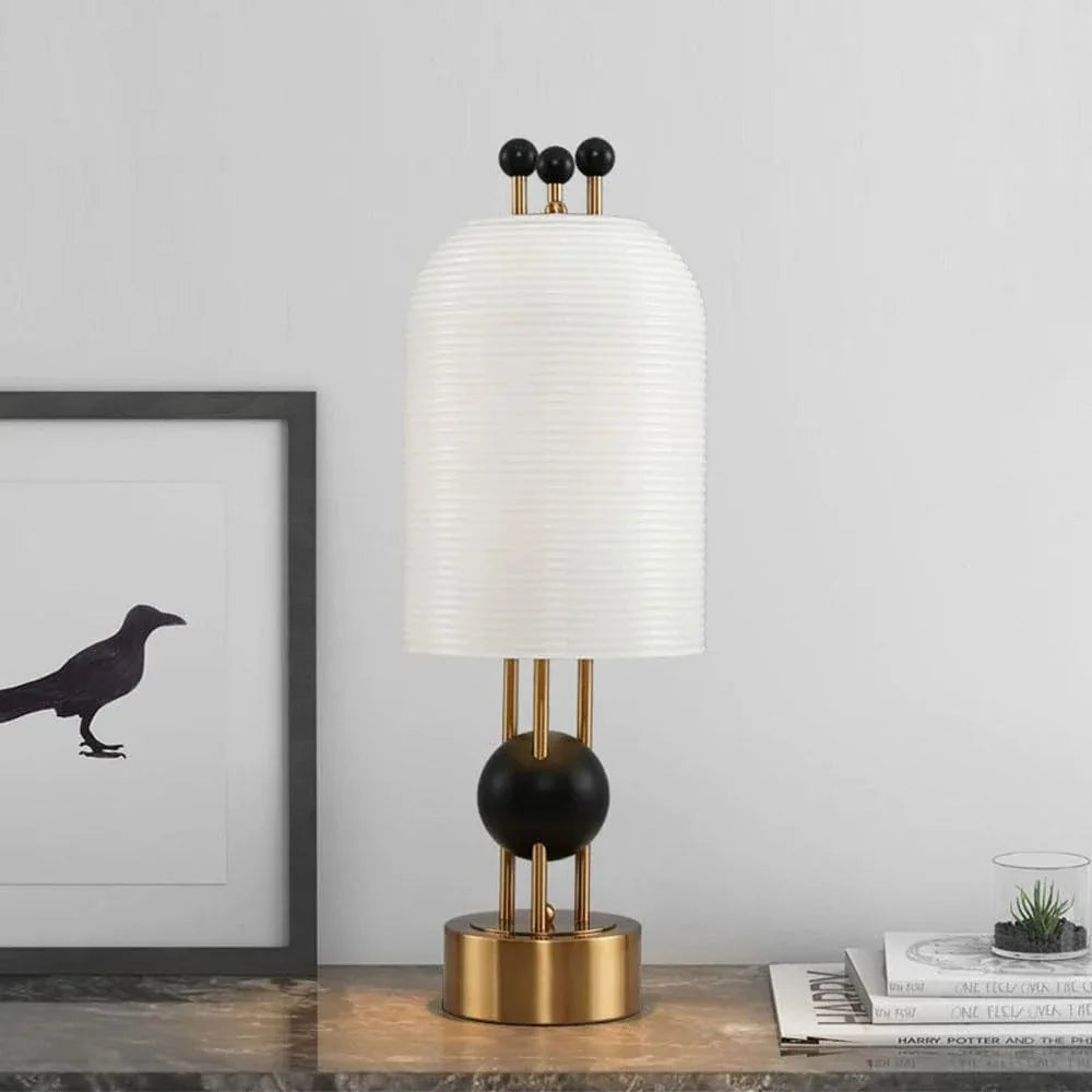 Audara-Scandinavian Postmodern Study Office Desk Light Creative Designer Living Room Hotel Front Desk Desk Lamp White Stripe Glass Lighting Fixture Up Front Cafe Farmhouse Villa Table Lamp